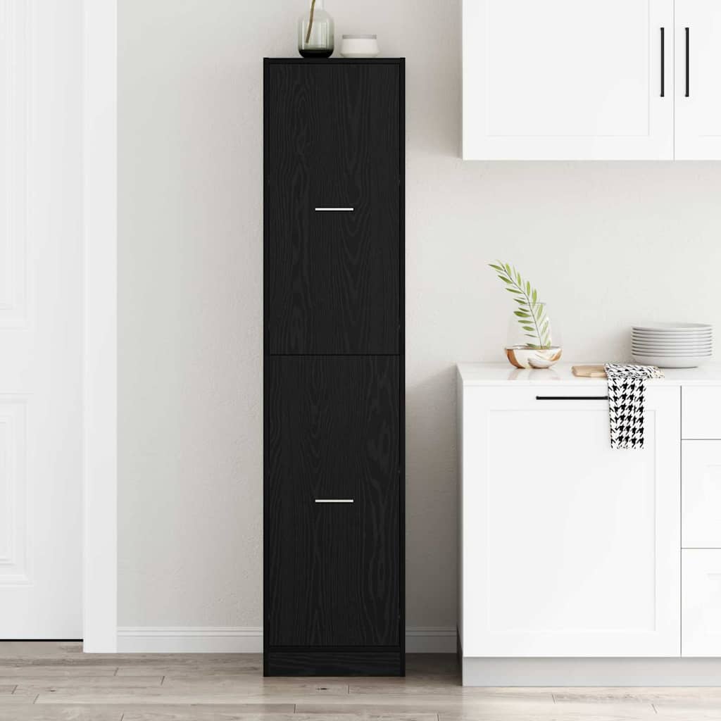 Apotekskap Svart Eik 40 X 41 X 174.5 Cm Konstruert Tre