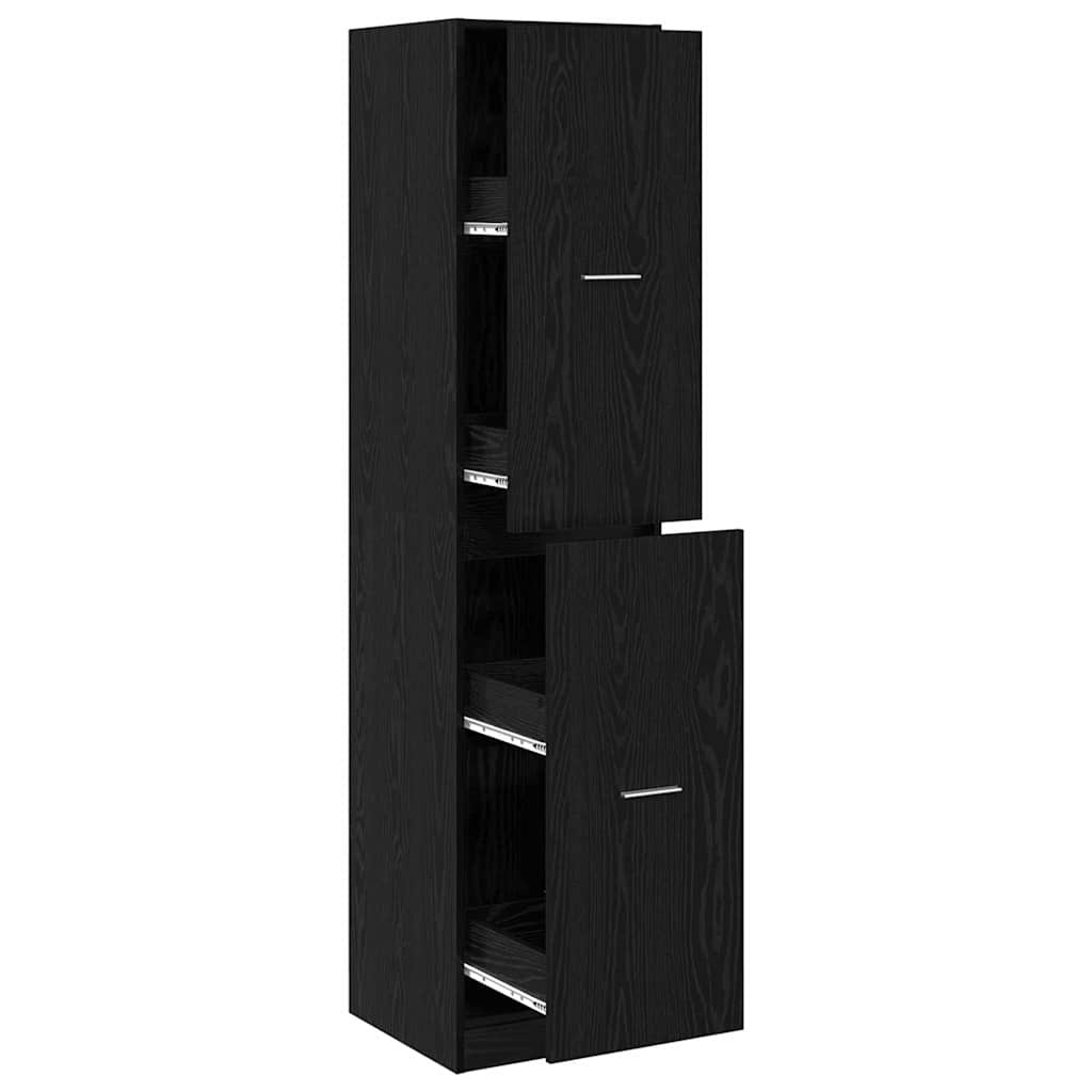 Apotekskap Svart Eik 40 X 41 X 174.5 Cm Konstruert Tre
