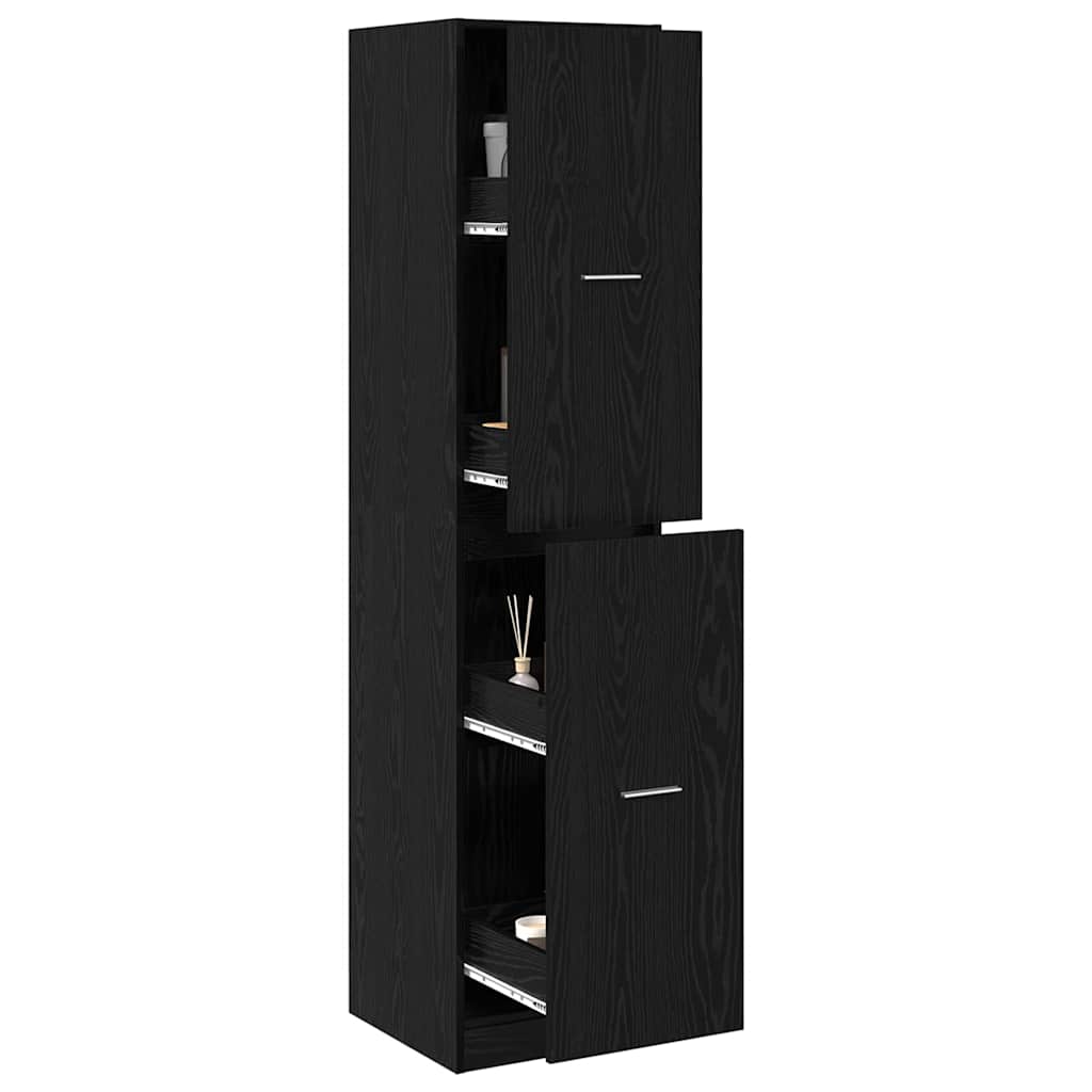 Apotekskap Svart Eik 40 X 41 X 174.5 Cm Konstruert Tre