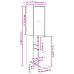 Apotekskap Svart Eik 40 X 41 X 174.5 Cm Konstruert Tre