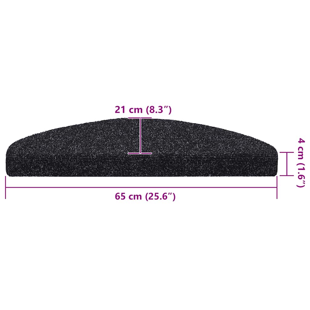 Selvklebende Trappematter 30 Stk Svart 65X21X4 Cm