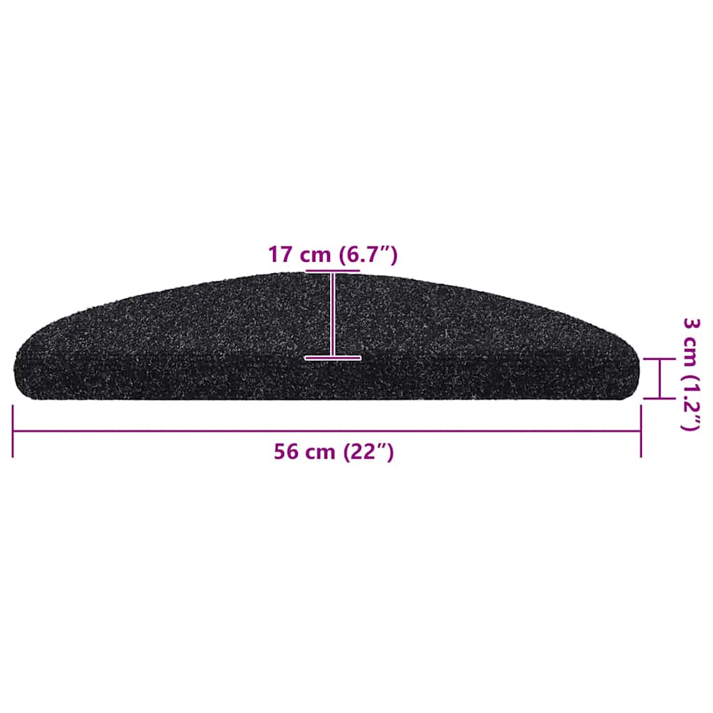Selvklebende Trappematter 20 Stk Svart 56X17X3 Cm