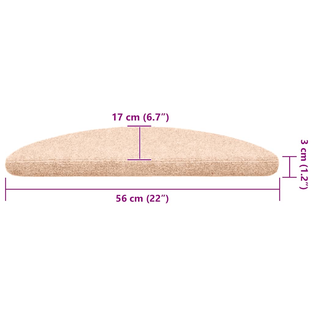 Selvklebende Trappematter 30 Stk Kremhvit 56X17X3 Cm