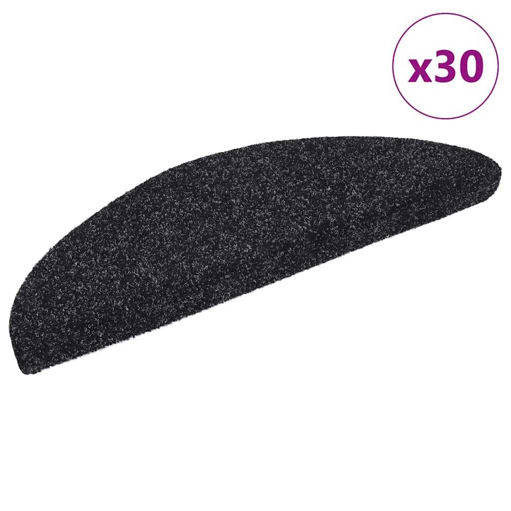 Selvklebende Trappematter 30 Stk Svart 56X17X3 Cm