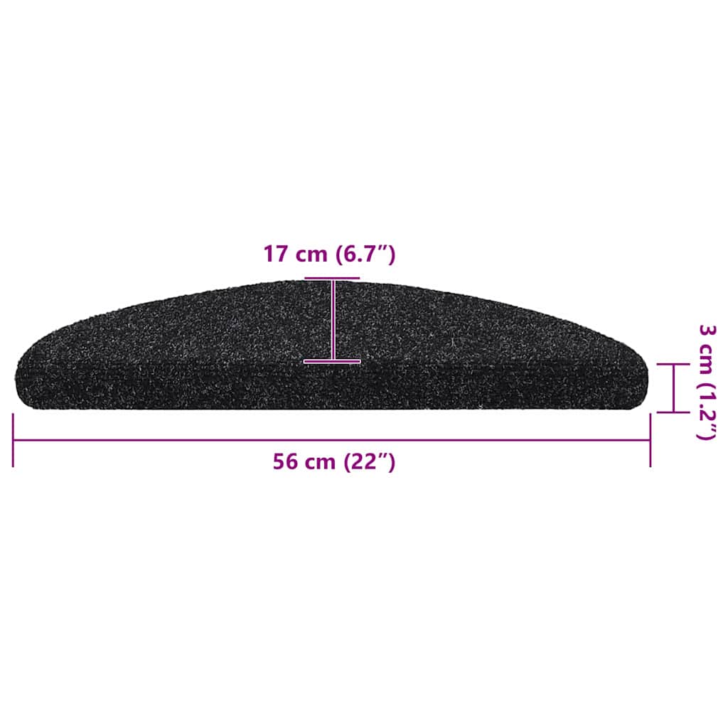 Selvklebende Trappematter 30 Stk Svart 56X17X3 Cm