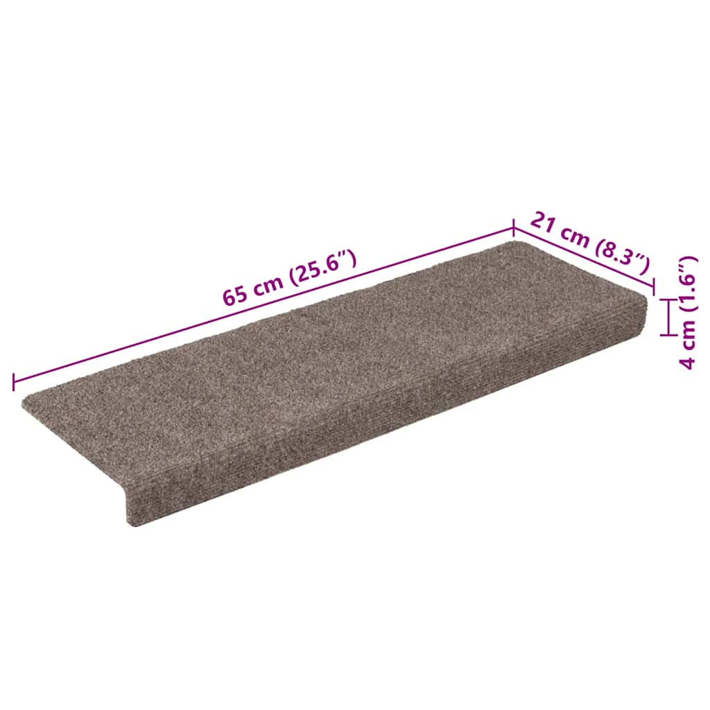 Selvklebende Trappematter 30 Stk Kremhvit 65X21X4 Cm