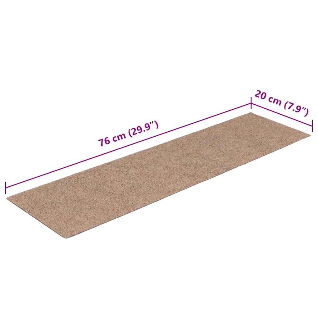 Trappematter Selvklebende 30 Stk Lysebrun 76X20 Cm Rektangulær