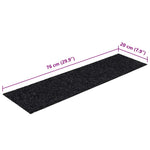 Trappematter Selvklebende 30 Stk Svart 76X20 Cm Rektangulær