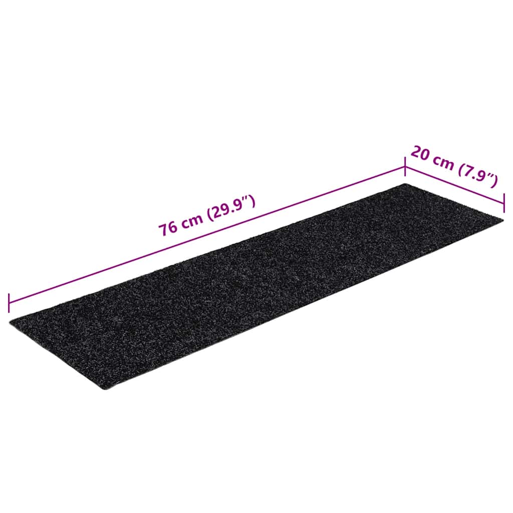 Trappematter Selvklebende 30 Stk Svart 76X20 Cm Rektangulær