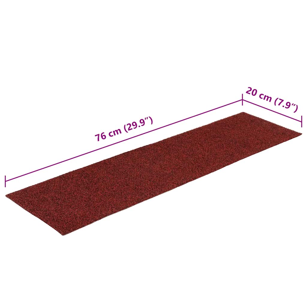 Trappematter Selvklebende 30 Stk Rød 76X20 Cm Rektangulær