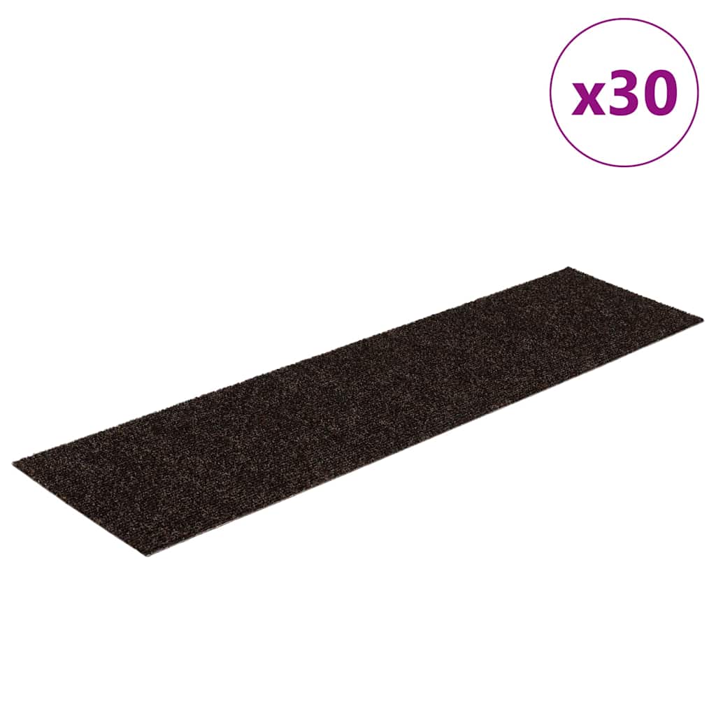 Trappematter Selvklebende 30 Stk Mørkebrun 76X20 Cm Rektangulær