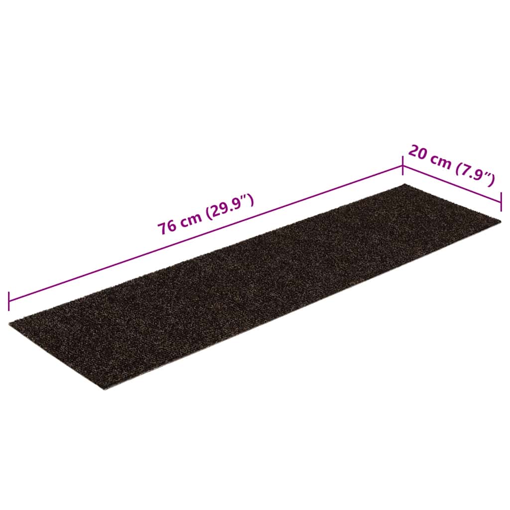 Trappematter Selvklebende 30 Stk Mørkebrun 76X20 Cm Rektangulær
