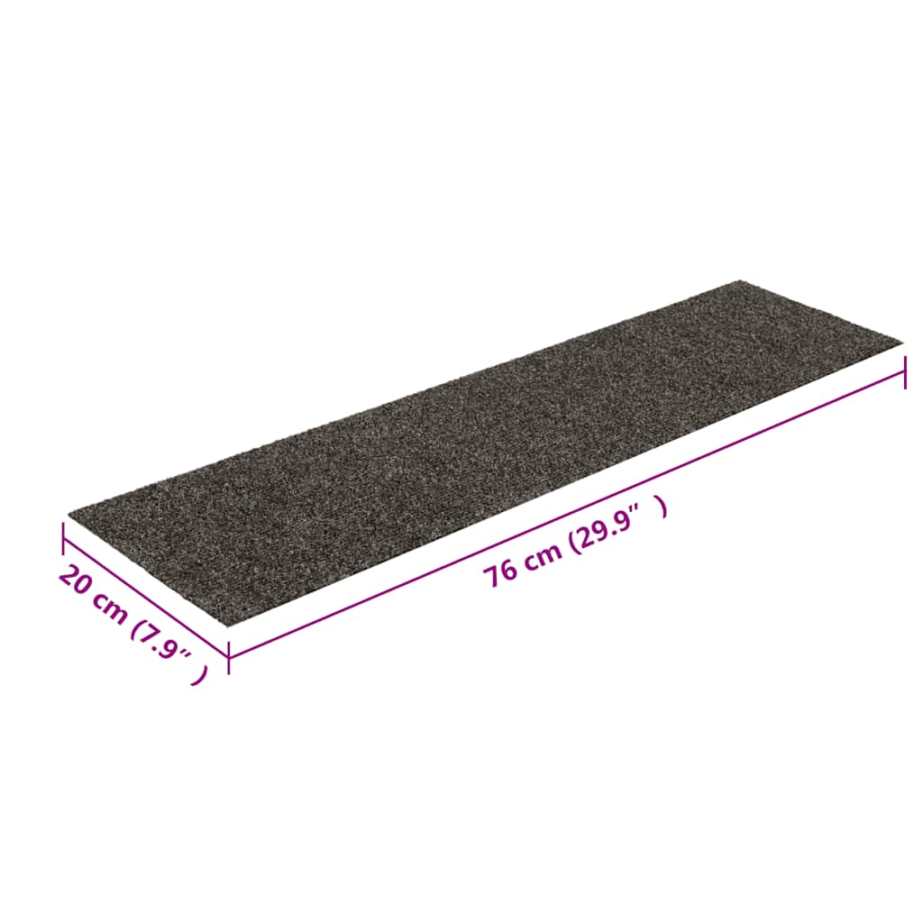 Trappematter Selvklebende 30 Stk Antrasitt 76X20 Cm Rektangulær