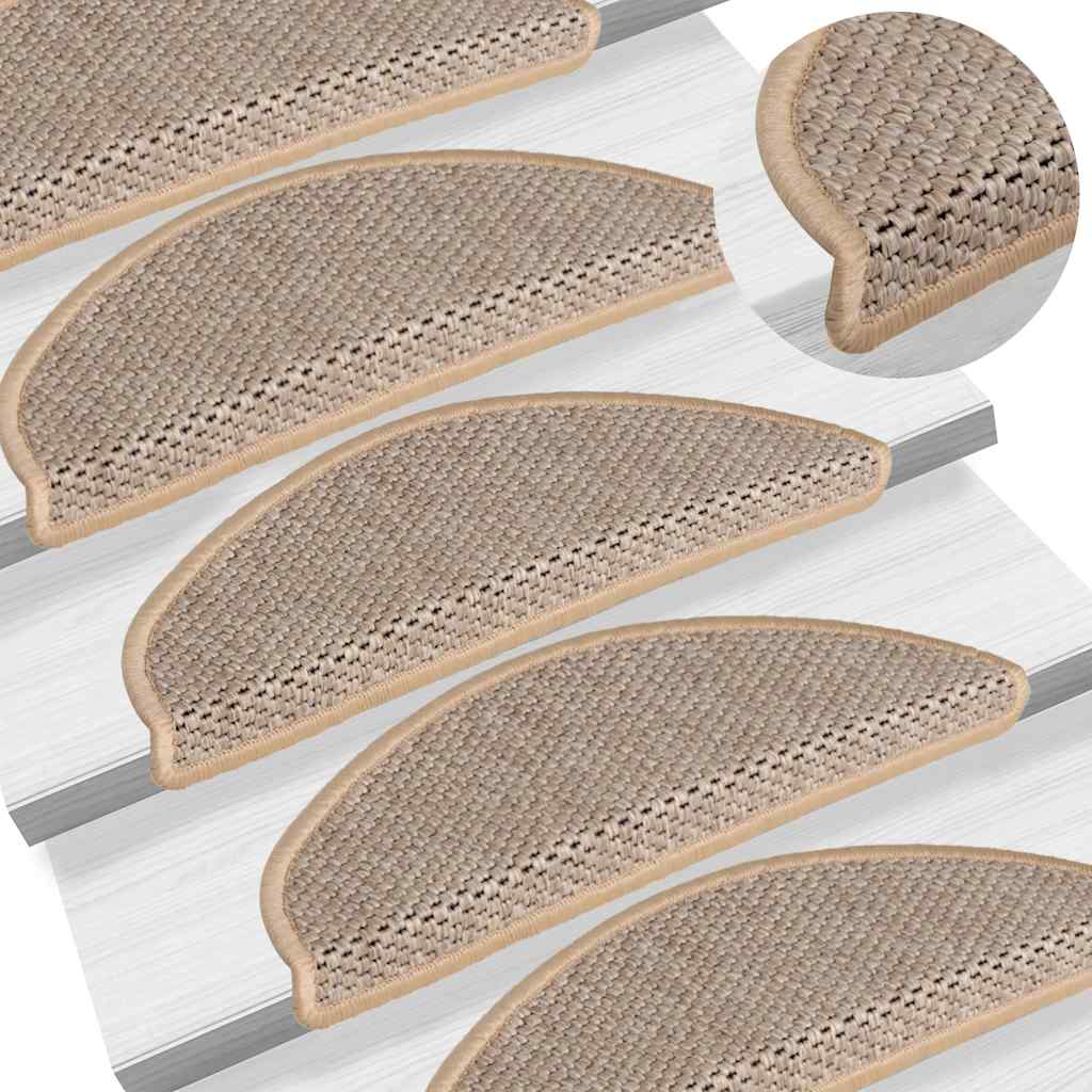 Selvklebende Trappematter Sisal 30 Stk 56X17X3 Cm Lysebeige