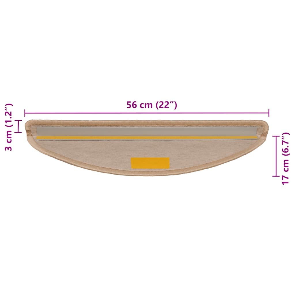 Selvklebende Trappematter Sisal 30 Stk 56X17X3 Cm Lysebeige