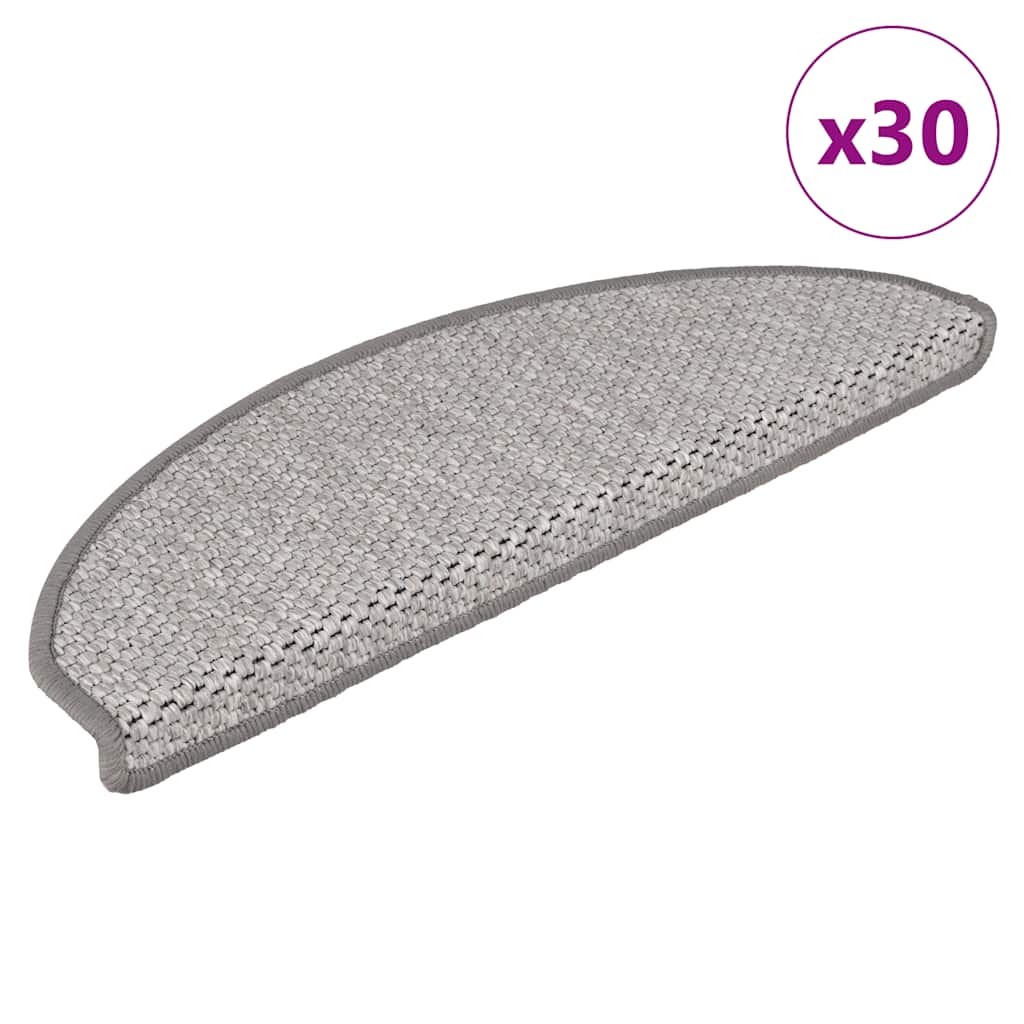 Selvklebende Trappematter Sisal 30 Stk 65X21X4 Cm Platina