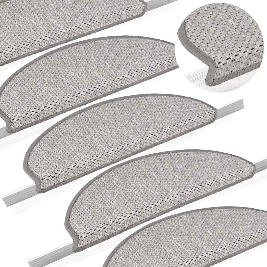 Selvklebende Trappematter Sisal 30 Stk 65X21X4 Cm Platina