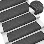 Selvklebende Trappematter Sisal 30 Stk 65X21X4 Cm Antrasitt