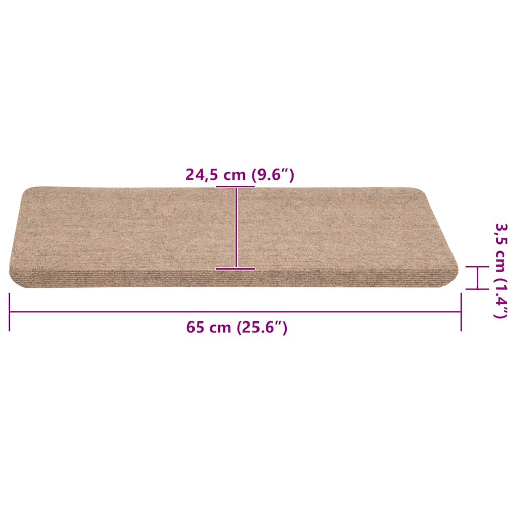 Selvklebende Trappematter 30 Stk Beige 65X24,5X3,5 Cm