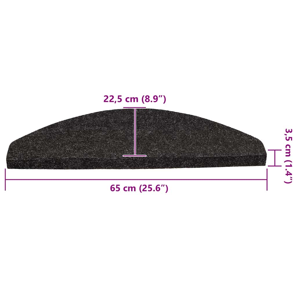 Selvklebende Trappematter 30 Stk Antrasitt 65X22,5X3,5 Cm