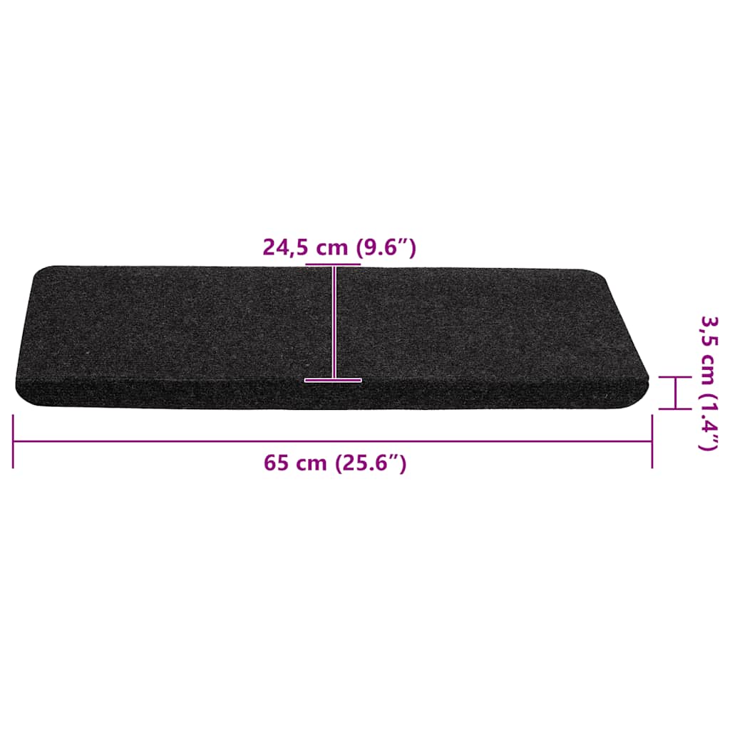 Selvklebende Trappematter 30 Stk Svart 65X24,5X3,5 Cm