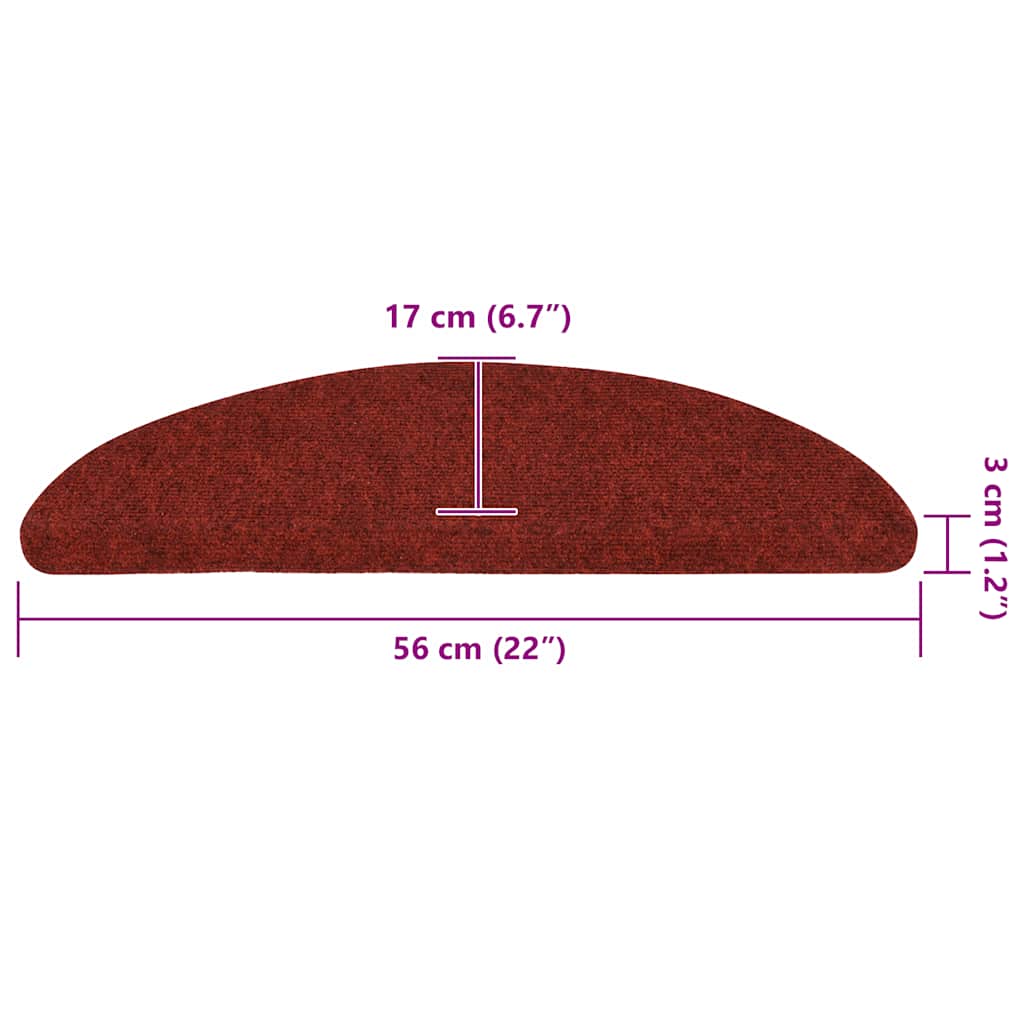 Selvklebende Trappematter 30 Stk Rød 56X17X3 Cm