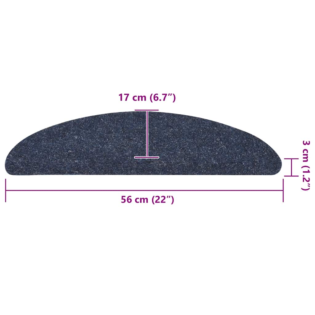 Selvklebende Trappematter 30 Stk Blå 56X17X3 Cm