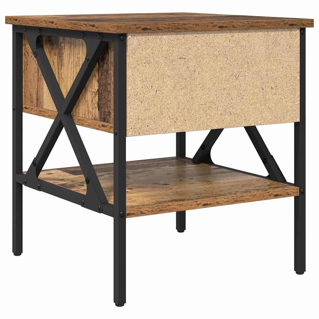 Nattbord Gammelt Tre 40 X 42 X 45 Cm Ingeniørtre Og Metall