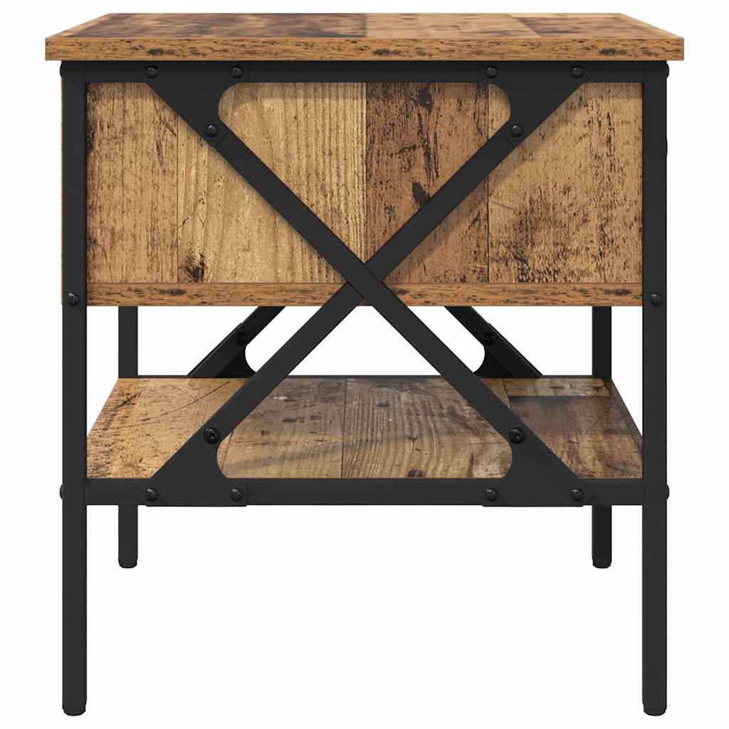 Nattbord Gammelt Tre 40 X 42 X 45 Cm Ingeniørtre Og Metall