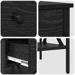 Nattbord 2 Pcs Svart Eik 40 X 42 X 45 Cm Ingeniørtre Og Metall