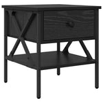 Nattbord 2 Pcs Svart Eik 40 X 42 X 45 Cm Ingeniørtre Og Metall
