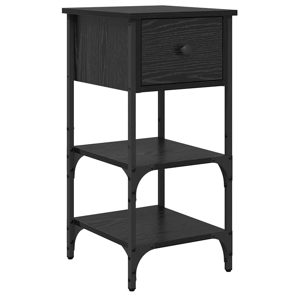 Nattbordskap Svart Eik 33,5 X 36 X 70 Cm Konstruert Tre