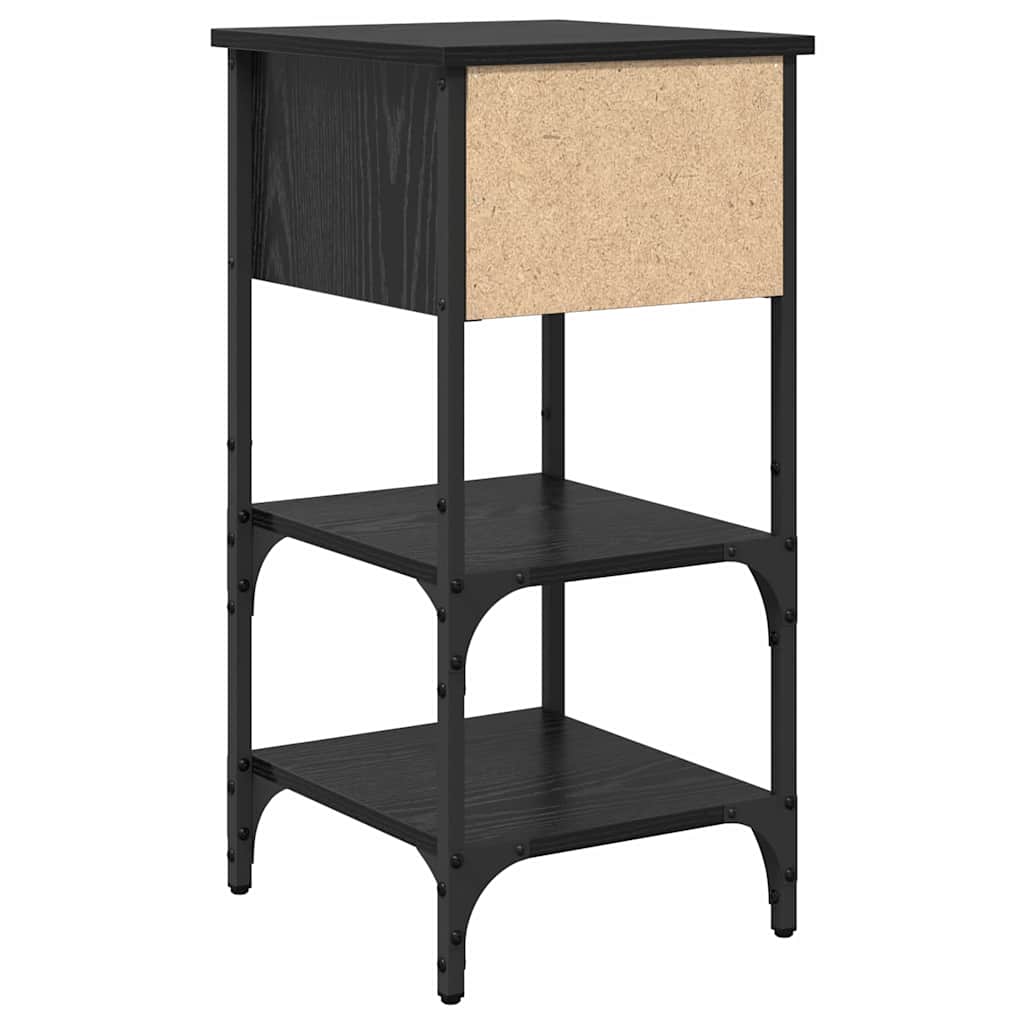 Nattbordskap Svart Eik 33,5 X 36 X 70 Cm Konstruert Tre