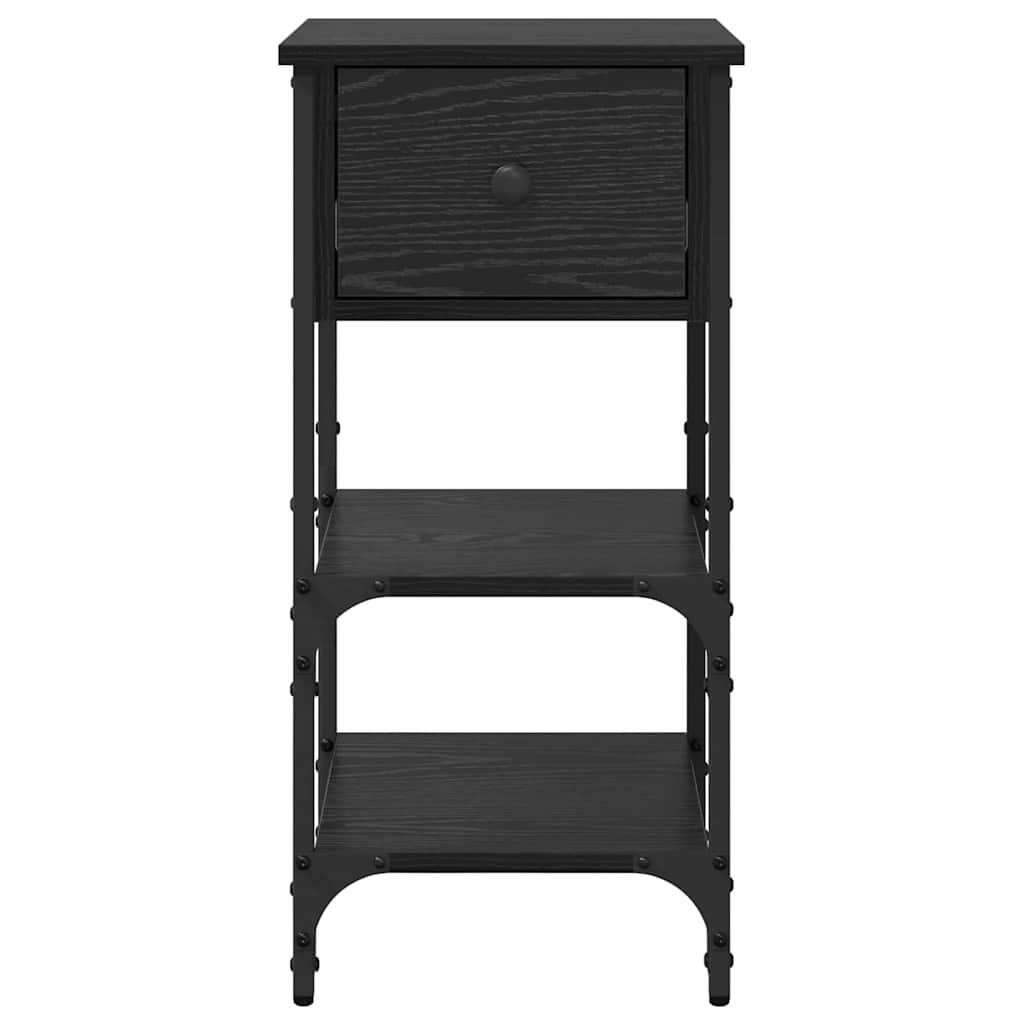Nattbordskap Svart Eik 33,5 X 36 X 70 Cm Konstruert Tre