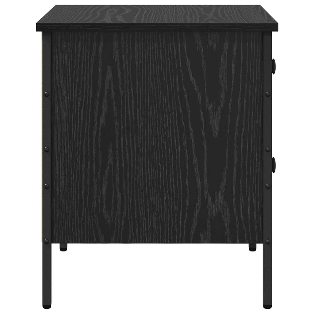 Nattbord Svart Eik 40 X 42 X 50 Cm Ingeniørtre Og Metall