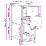 Nattbordskap Gammelt Tre 32 X 42 X 70 Cm Konstruert Tre