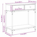Konsollbord Svart Eik 75 X 34.5 X 75 Cm Konstruert Tre