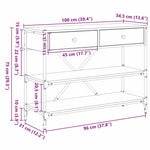 Konsollbord Med Skuff Med Hylle Annet Med Lagring Svart Eik