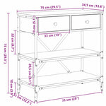 Konsollbord Med Skuff Med Hylle Annet Med Lagring Svart Eik
