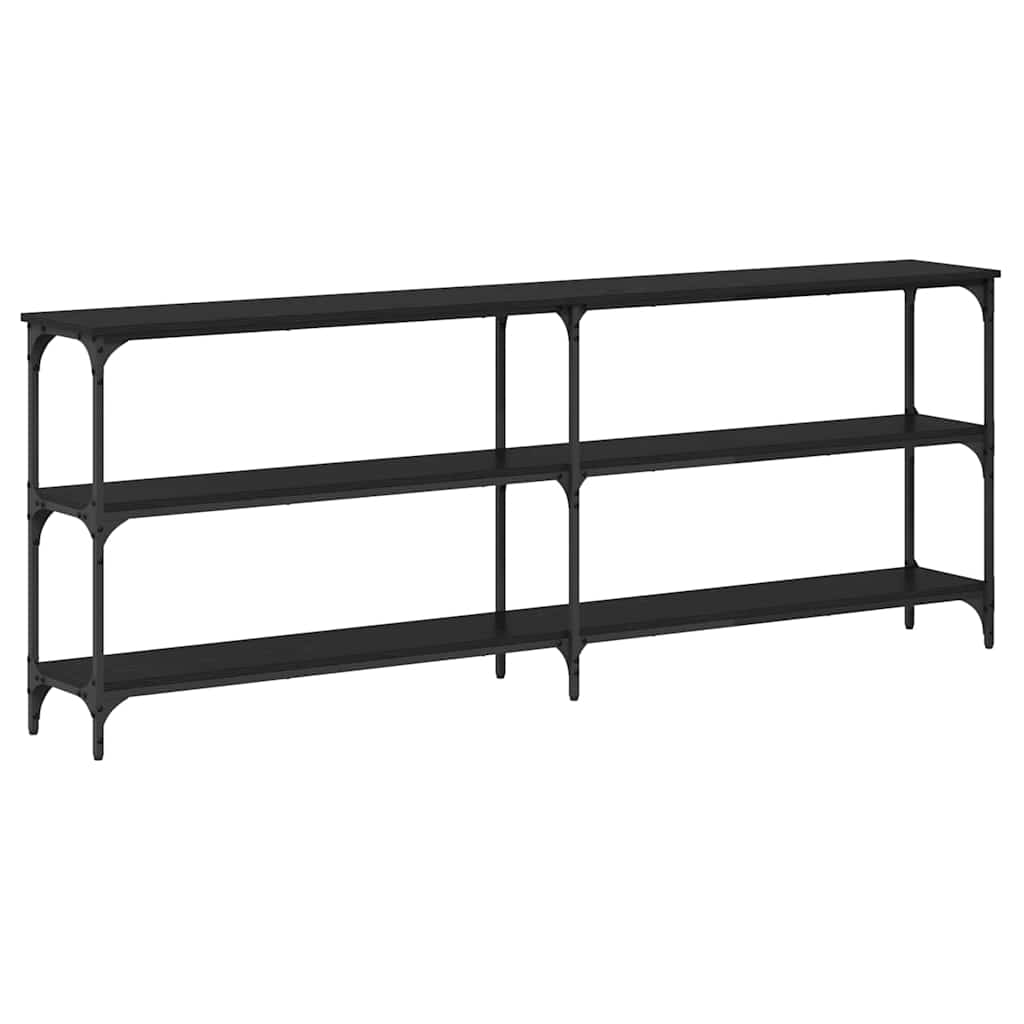 Konsollbord Svart Eik 200 X 29 X 75 Cm Ingeniørtre Og Metall