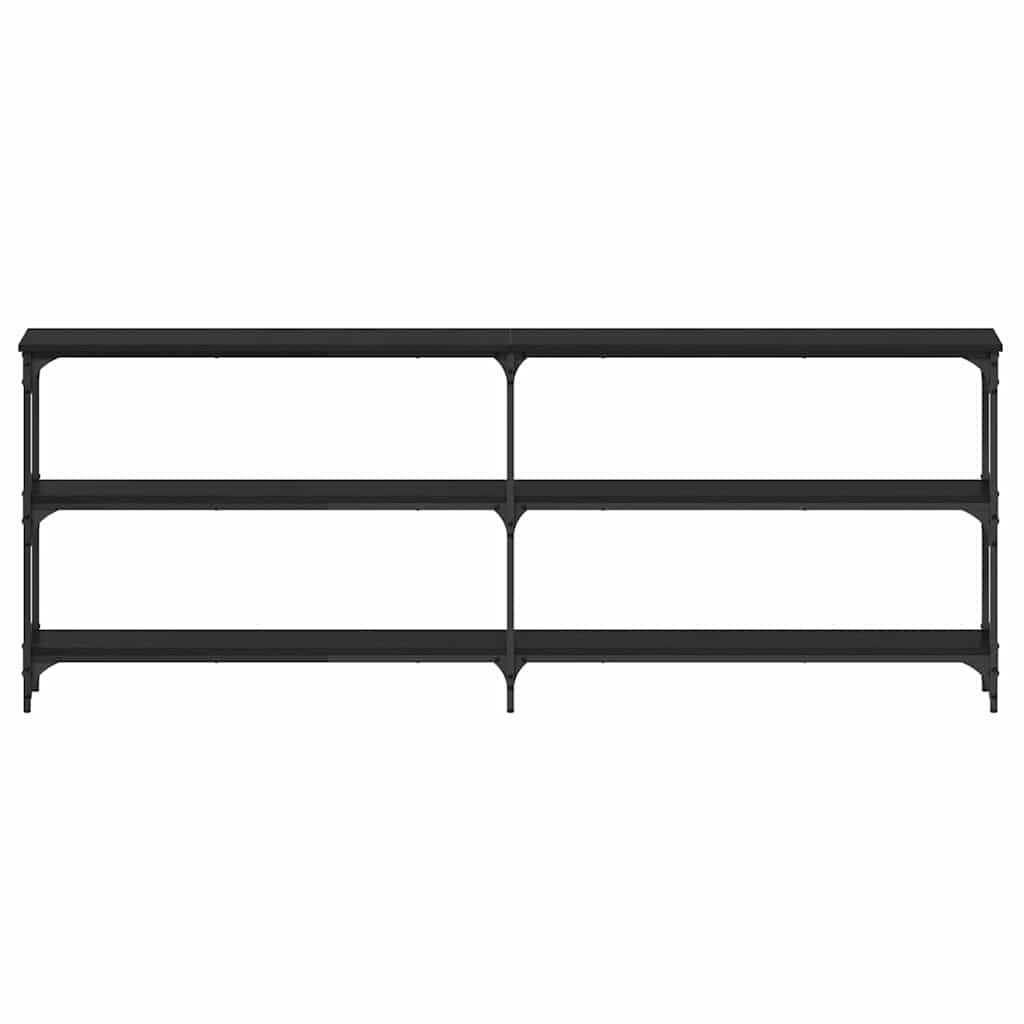 Konsollbord Svart Eik 200 X 29 X 75 Cm Ingeniørtre Og Metall