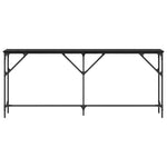 Konsollbord Svart Eik 180 X 23 X 75 Cm Ingeniørtre Og Metall