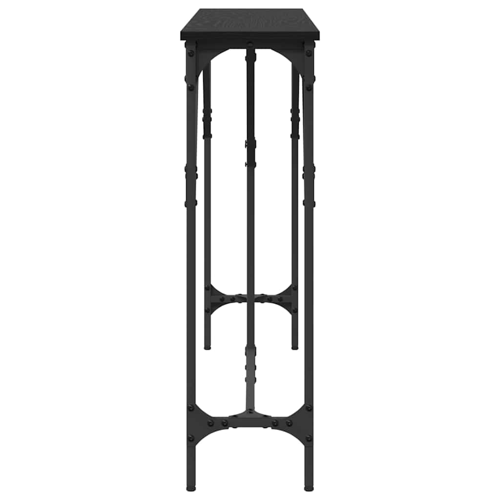 Konsollbord Svart Eik 140 X 23 X 75 Cm Ingeniørtre Og Metall