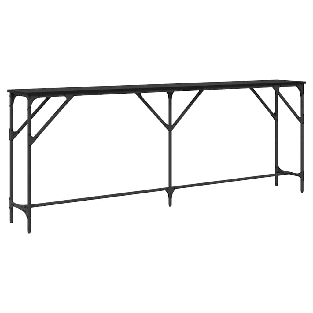 Konsollbord Svart Eik 200 X 29 X 75 Cm Ingeniørtre Og Metall