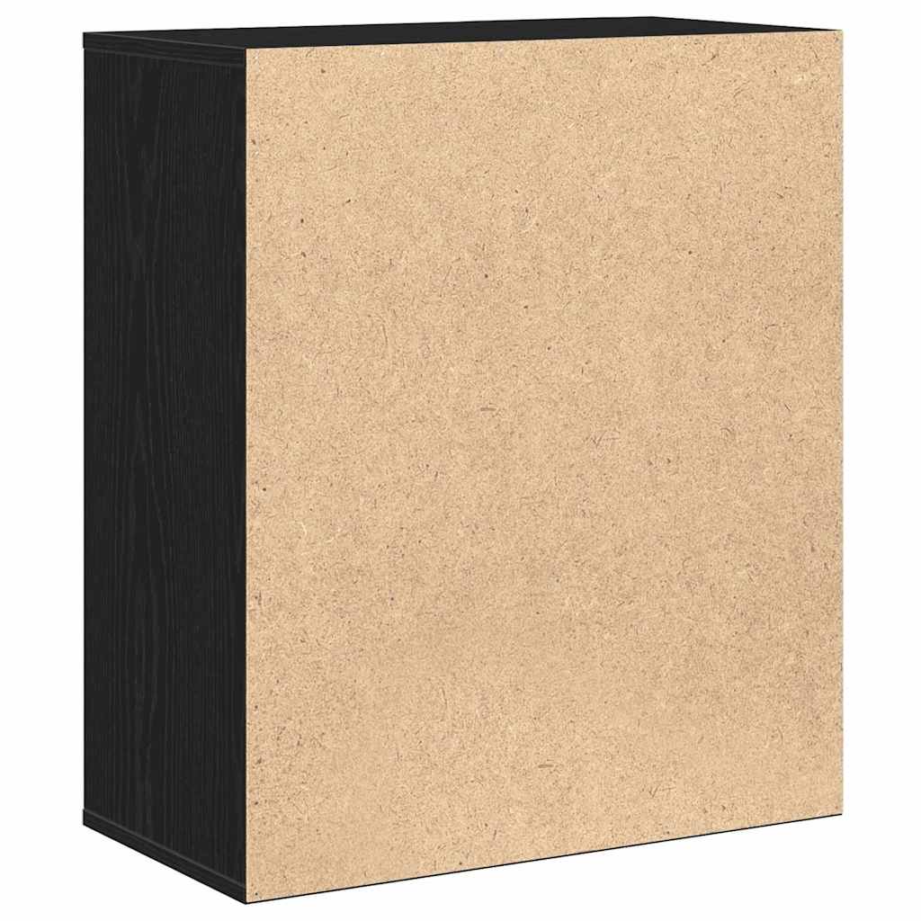 Serviesskap Med Skuff Svart Eik 60 X 31 X 70 Cm Konstruert Tre