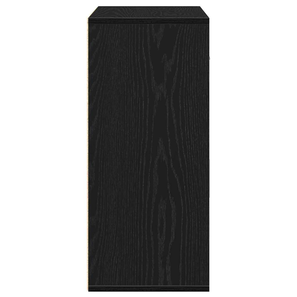 Serviesskap Med Skuff Svart Eik 60 X 31 X 70 Cm Konstruert Tre