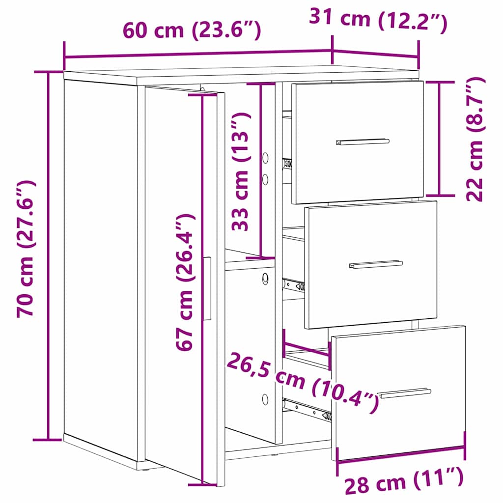 Serviesskap Gammelt Tre 60 X 31 X 70 Cm Konstruert Tre