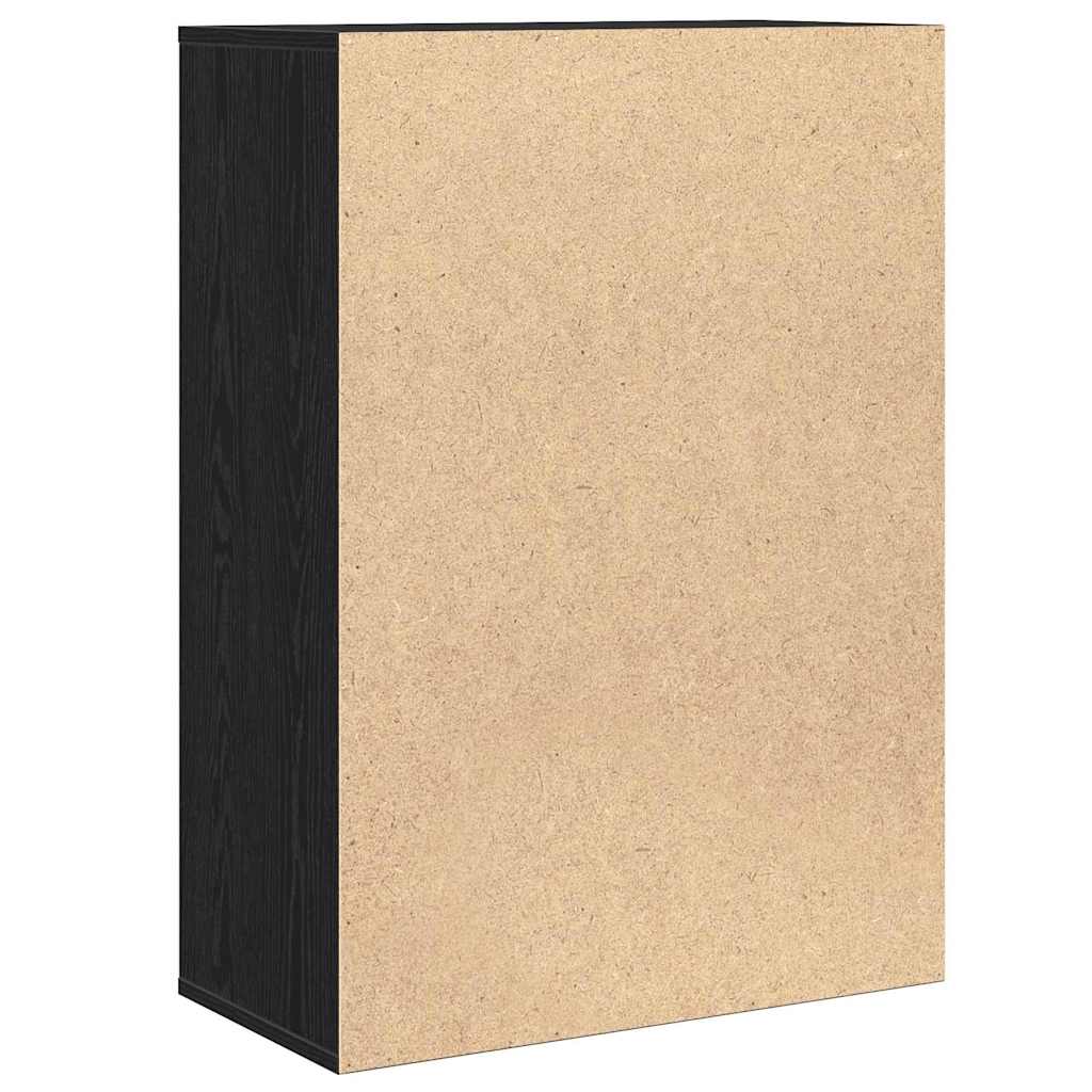 Serviesskap Med Skuff Svart Eik 60 X 30 X 84 Cm Konstruert Tre
