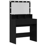 Sminkebord Svart Eik 80 X 41 X 134,5 Cm Konstruert Tre