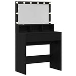 Sminkebord Svart Eik 80 X 41 X 134,5 Cm Konstruert Tre